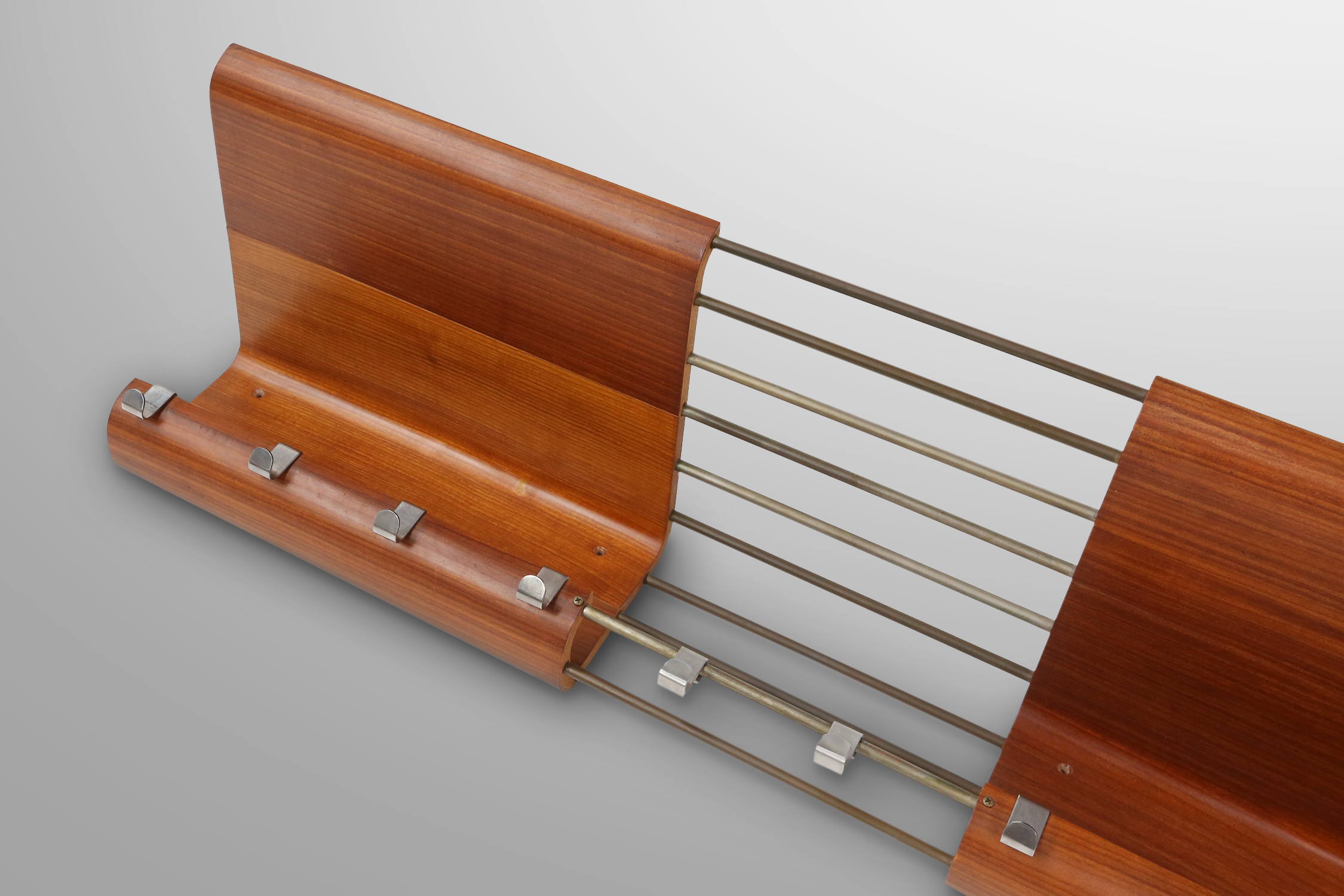 Mid-century coatrack by De Coene in bent plywood, Belgium 1960thumbnail